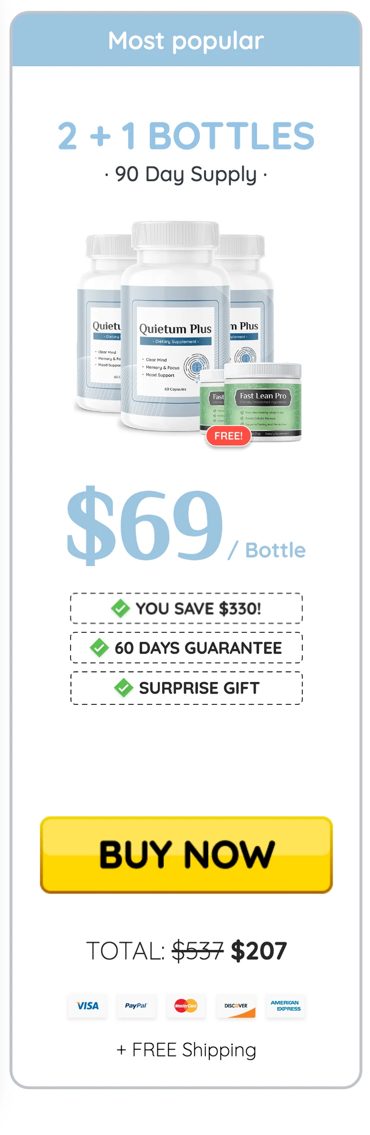 Quietum Plus 3 bottles
